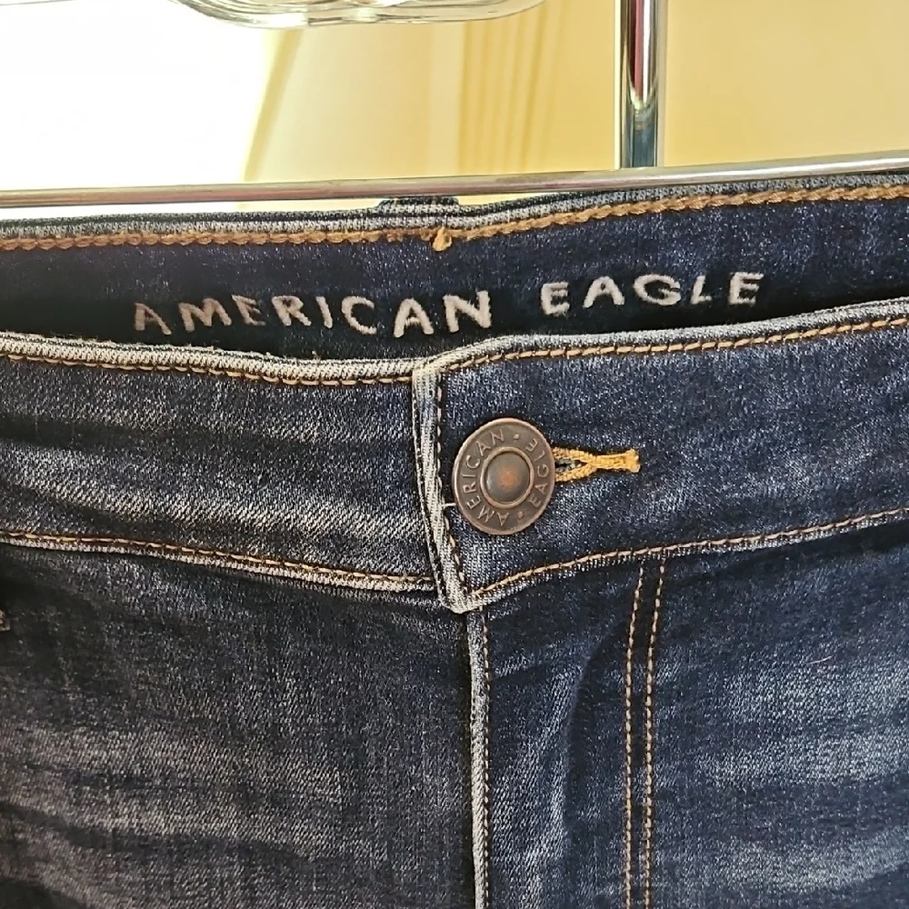 American Eagle Outfitters Midnight Blue Ripped Skinny Jeans - Picture 2 of 7